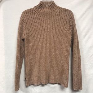 Lauren Cotton Mock Turtle -Medium a3 Tan Rag NICE